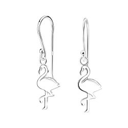 Silver Flamingo Earrings - 10712