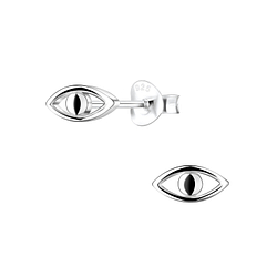 Silver Evil Eye Stud Earrings - 10473