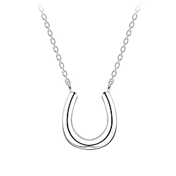 Silver Horseshoe Necklace - 10714