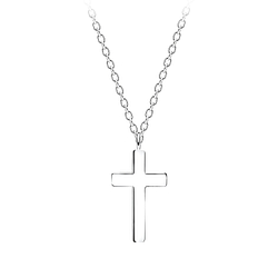 Silver Cross Necklace - 10693