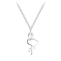 Silver Flamingo Necklace - 10711