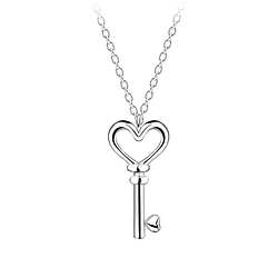 Silver Key Necklace - 10728