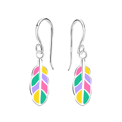 Silver Feather Earrings - 11412