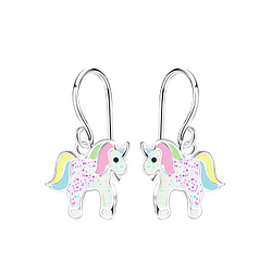 Silver Unicorn Earrings - 11003