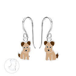 Silver Dog Earrings - 11436