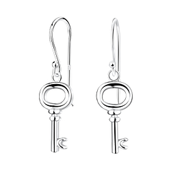 Silver Key Earrings - 11649