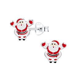 Silver Santa Claus Stud Earrings - 6659 Silver Santa Claus Stud Earrings - 6659