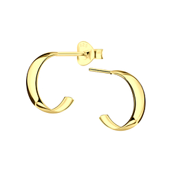 Silver Half Hoop Stud Earrings - 10896 Silver Half Hoop Stud Earrings - 10896