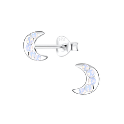 Silver Moon Stud Earrings - Wholesale - 11223