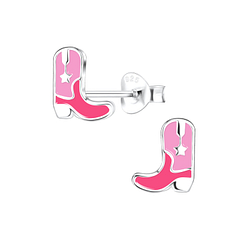 Silver Boots Stud Earrings - 12465