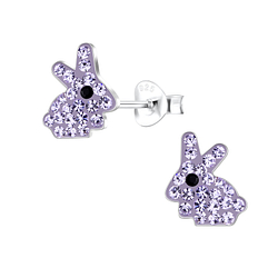 Silver Rabbit Stud Earrings - 10802