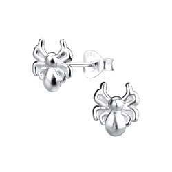 Silver Spider Stud Earrings - 13369