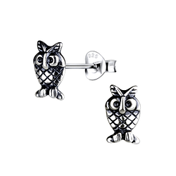 Silver Owl Stud Earrings - 11365 Silver Owl Stud Earrings - 11365
