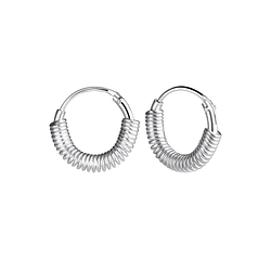11mm Silver Twisted Hoop Earrings - 11371