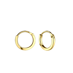 10mm Silver Square Tube Hoop Earrings - 11240