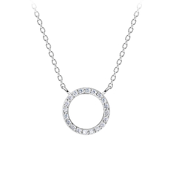 Silver Circle Necklace - 12717