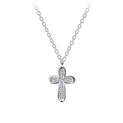 Silver Cross Necklace - 11361