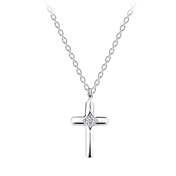 Silver Cross Necklace - 11650