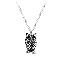 Silver Owl Necklace - 11754