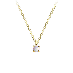 3mm Opal Silver Necklace - 11470