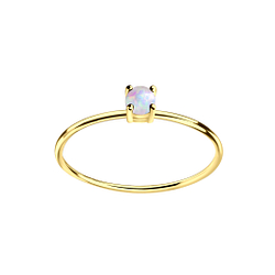 3mm Opal Silver Ring - 11084