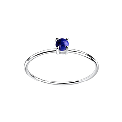 3mm Lapis Lazuli Silver Ring - 11383