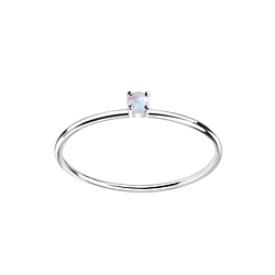 2mm Opal Silver Ring - 11379