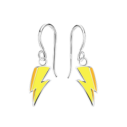Silver Lightning Bolt Earrings - 12403