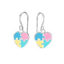Silver Heart Earrings - 12459
