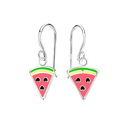 Silver Watermelon Earrings - 12286