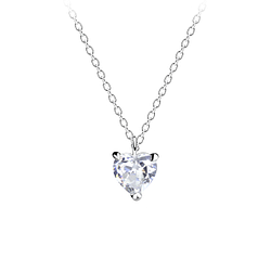 Silver Heart Necklace - 13053