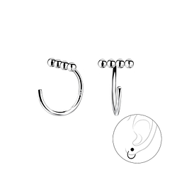 Silver Ball Ear Huggers - 12805