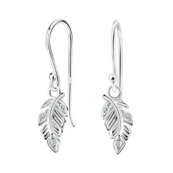 Silver Leaf Earrings - 12046