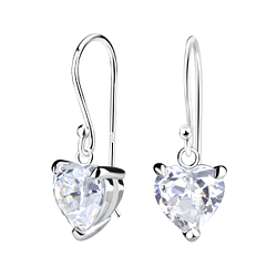 Silver Heart Earrings - 13057