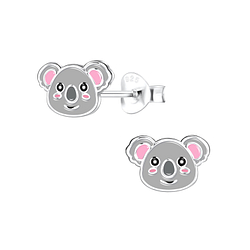 Silver Koala Stud Earrings - 13440