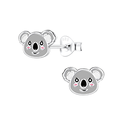 Silver Koala Stud Earrings - 12777