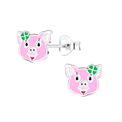 Silver Pig Stud Earrings - 10314 Silver Pig Stud Earrings - 10314