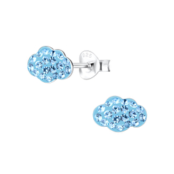 Silver Cloud Crystal Stud Earrings - 11299 Silver Cloud Crystal Stud Earrings - 11299