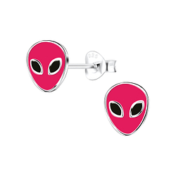 Silver Alien Stud Earrings - Wholesale - 12462 Silver Alien Stud Earrings - Wholesale - 12462
