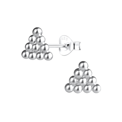 Silver Ball Stud Earrings - 12821 Silver Ball Stud Earrings - 12821