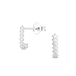 Silver Star Stud Earrings - 11922