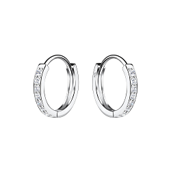 13mm Silver Huggie Earrings - 11914