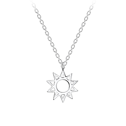 Silver Sun Necklace - 11360