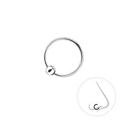12mm Silver Ball Closure Ring - 3339
