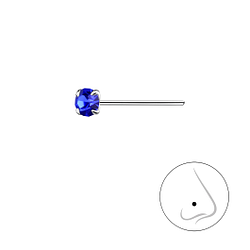 3mm Round Crystal Silver Nose Stud - Wholesale - 8830