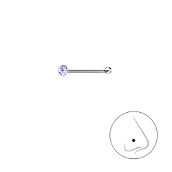 1.5mm Round Crystal Silver Nose Stud With Ball - Wholesale - 3307 1.5mm Round Crystal Silver Nose Stud With Ball - Wholesale - 3307