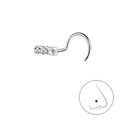 Silver Bar Crystal Nose Spinner - 12887