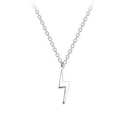 Silver Lightning Bolt Necklace - 12785