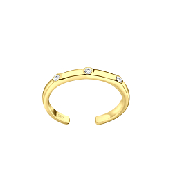 Silver Cubic Zirconia Toe Ring - 13313