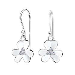 Silver Flower Earrings - 14124